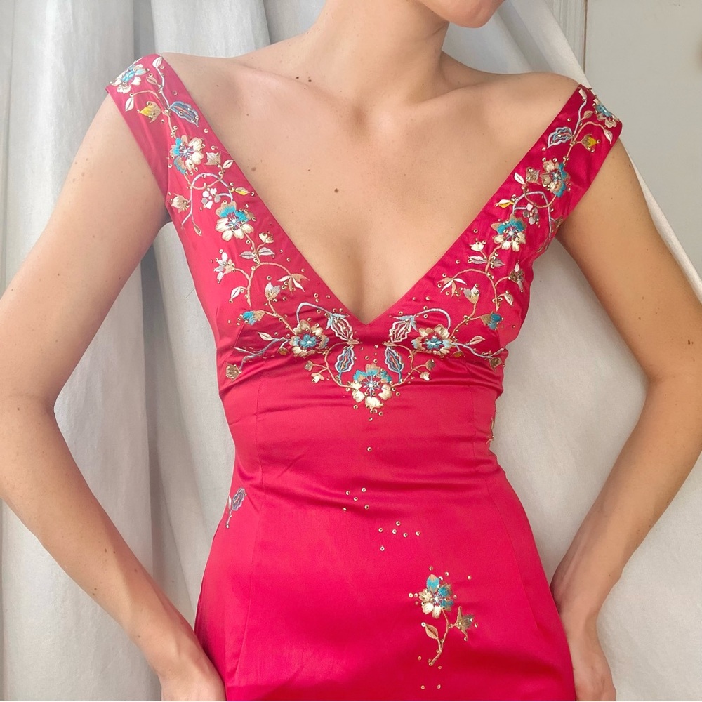 Vintage Mandalay Pink Embroidered Dress